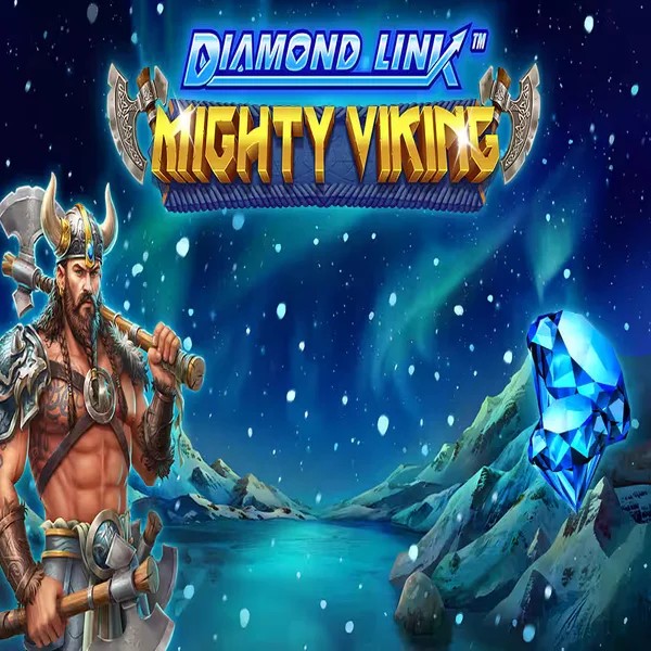 Diamond Link Mighty Viking slot logo by Greentube at Rizzio Casino